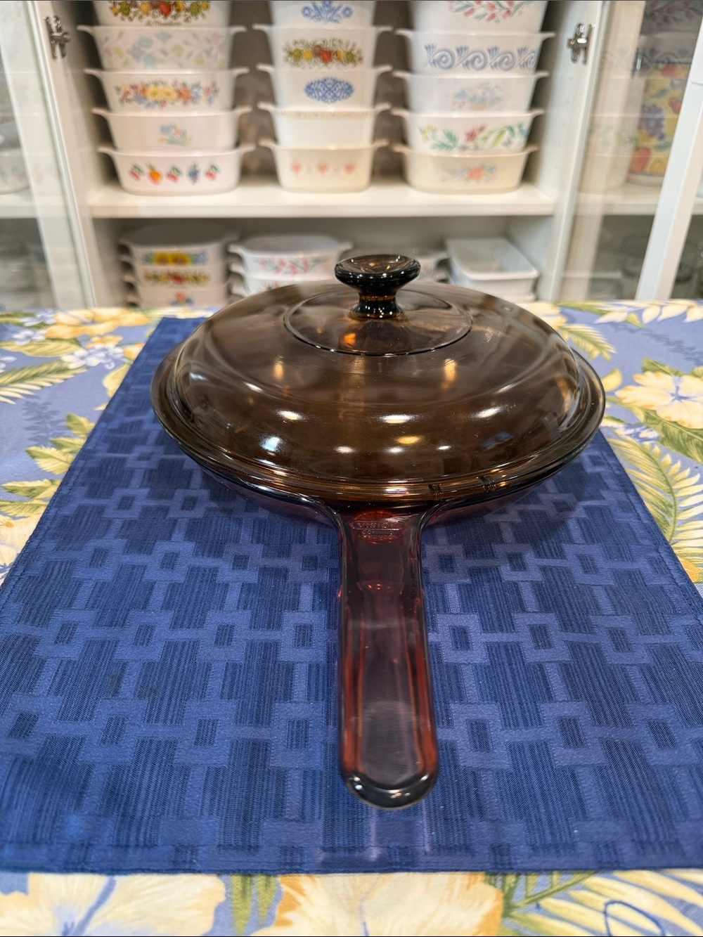 Corning Vision Amber Brown Glass 10" Skillet with Lid